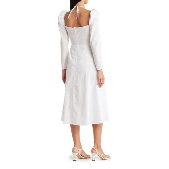 ASTR The Label‎ Women’s White Long Sleeve Tie Neck Dress | Size XS - Picture 2 of 8